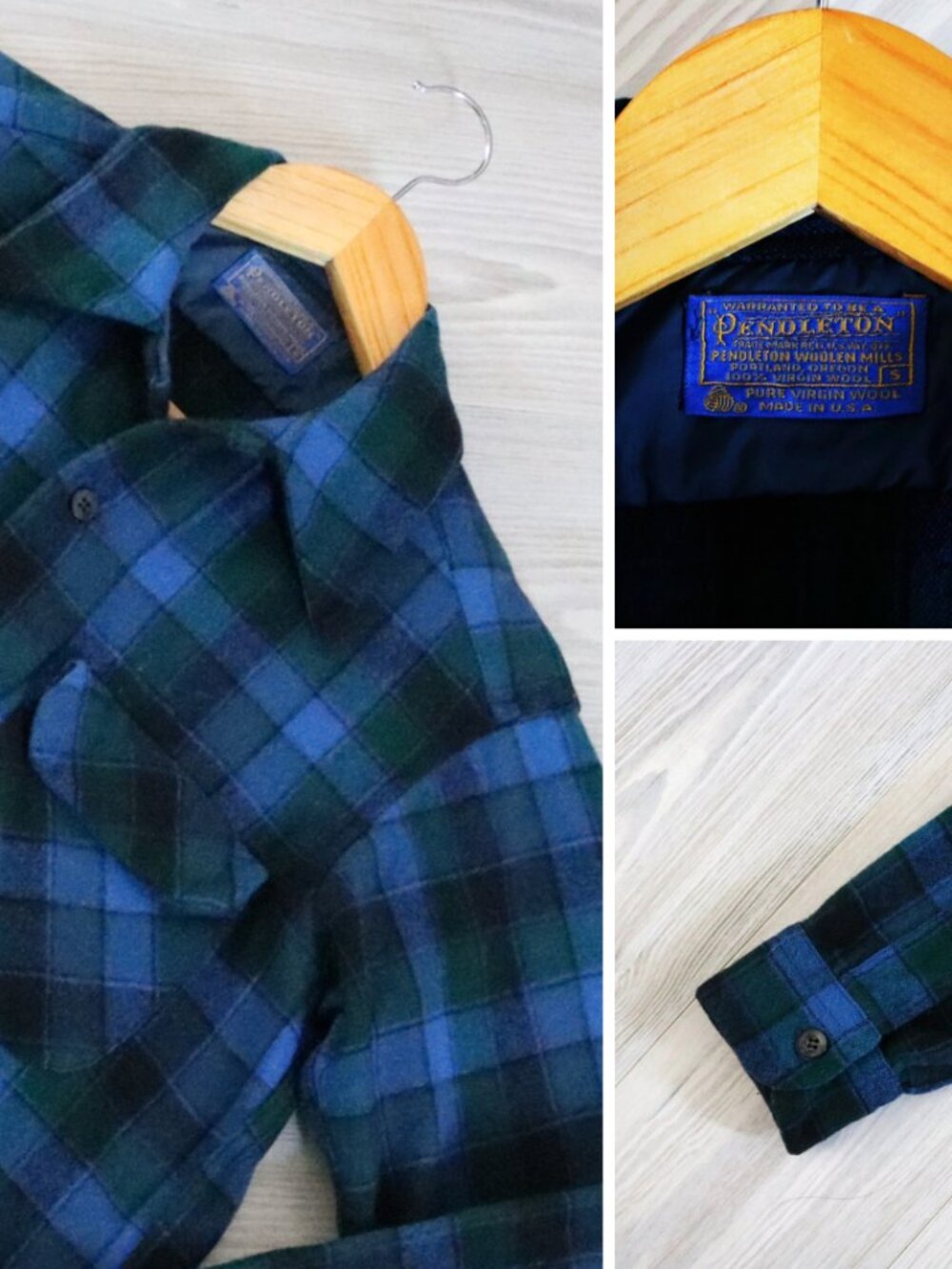Pendleton Mens Original Board Shirt Wool Flannel Loop Camp Collar Vintage Size S